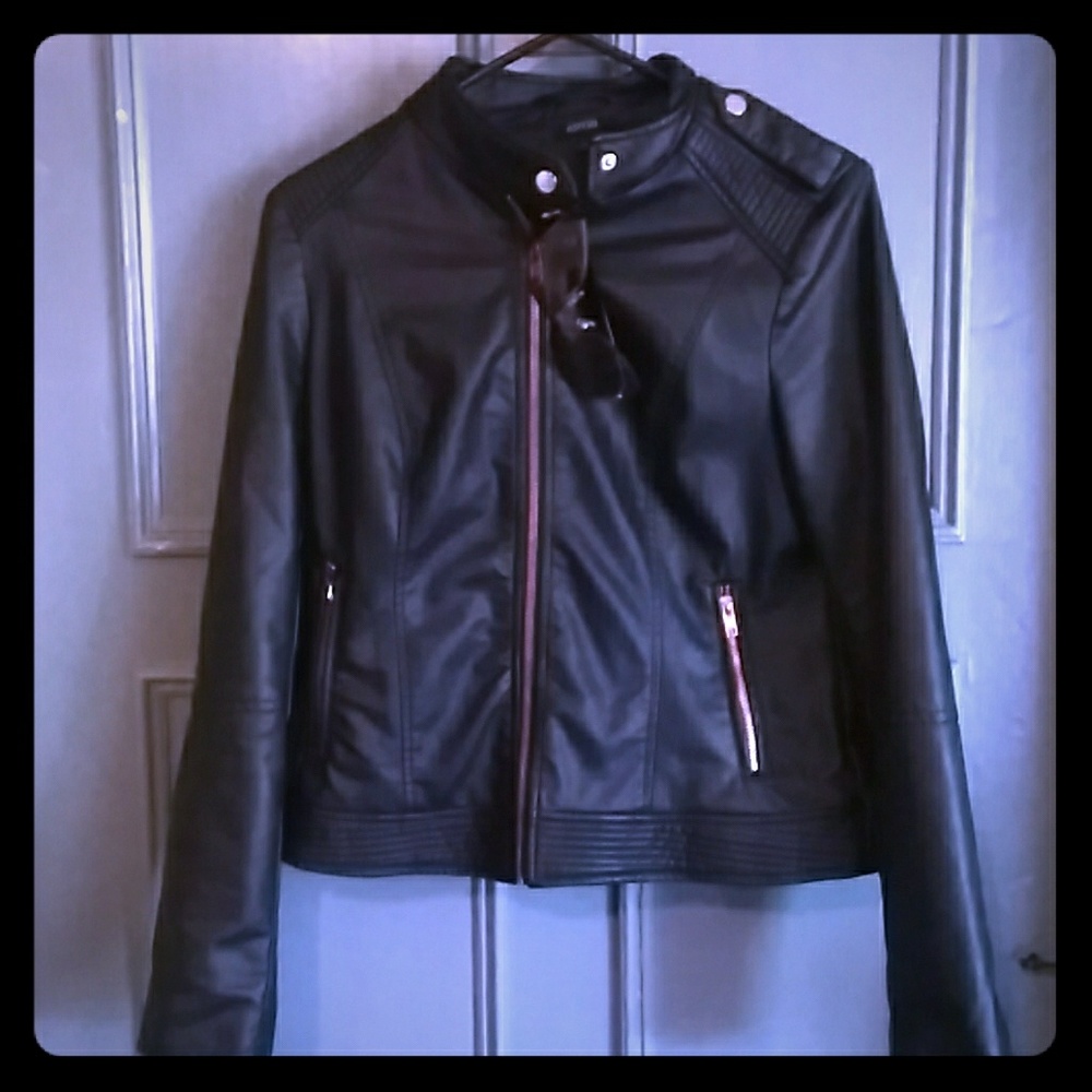 Faux black leather jacket💥must go!💥